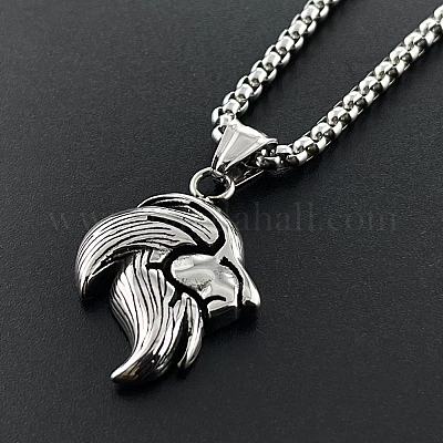 Модные ожерелья из нержавеющей стали с подвеской в виде головы льва для мужчин OD7847-1