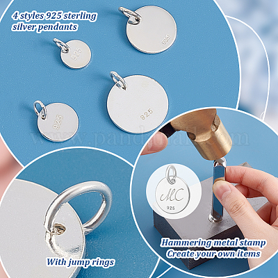 4 шт. 4 стиля 925 подвески из стерлингового серебра STER-PH0002-47-1