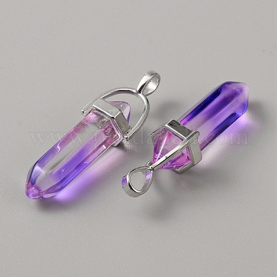 Стеклянные двойные заостренные подвески G-WH0016-41J-1