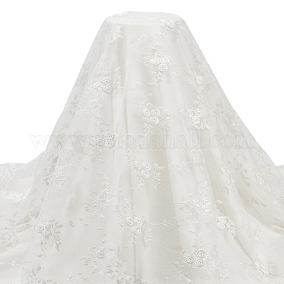 Кружевная ткань из полиэстера с цветочным узором DIY-WH0504-194-1