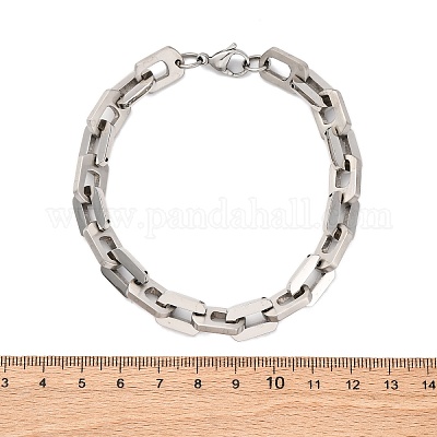 Браслеты из нержавеющей стали 304 с цепочкой для женщин и мужчин BJEW-R018-17P-1