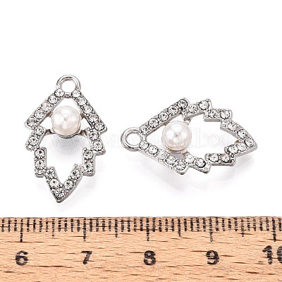 Подвески из сплава и искусственного жемчуга со стразами PALLOY-T092-06P-1