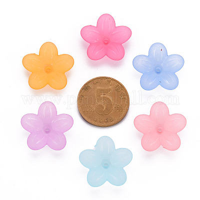 Матовые акриловые колпачки из бисера X-MACR-S371-08A-1