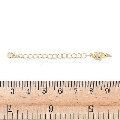 Удлинитель цепи из прозрачного кубического циркония из латуни с микропаве KK-B148-10P-01-1