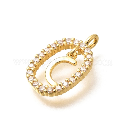 Латунные микро проложить кубического циркония подвески ZIRC-P123-01G-C01-1