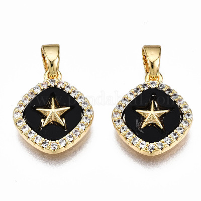 Латунные микропаве прозрачные кубические циркониевые подвески KK-T063-87-NF-1