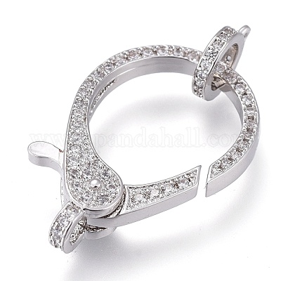 Латунные микро проложить кубического циркония когтя омара застежками ZIRC-M108-14A-P-1