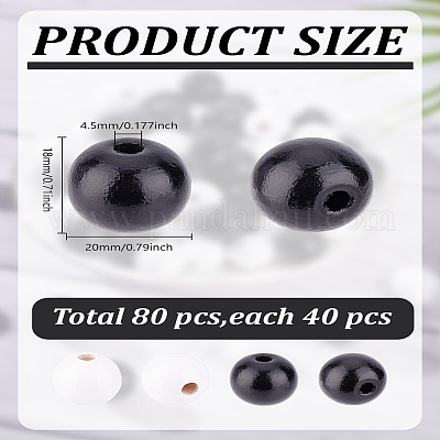 80шт 2 цвета деревянные европейские бусины с принтом WOOD-LP0001-01-1