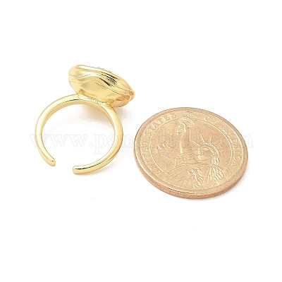 Овальные латунные манжеты для женщин RJEW-G337-06-1