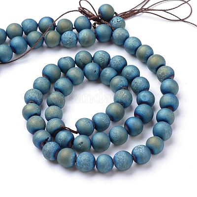 Гальванические природные друзы геодез агат из бисера G-R345-8mm-54-1