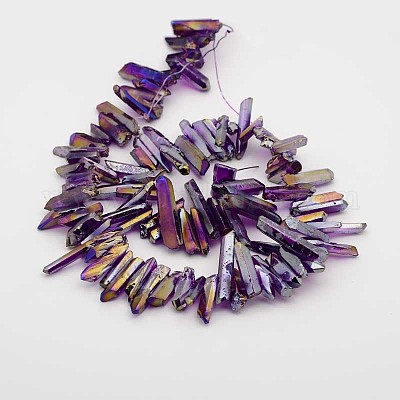 Природные гальваническим бусины нити кварцевые G-F206-03-1