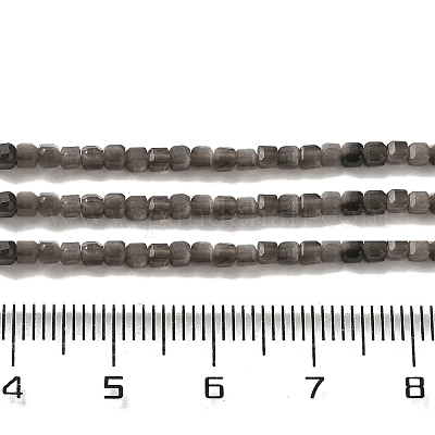 Бусы из натурального серебра обсидиан G-B074-C10-01-1