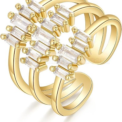 Регулируемые манжеты-кольца из латуни с микропаве из кубического циркония для женщин FS-WGFBE33-01-1