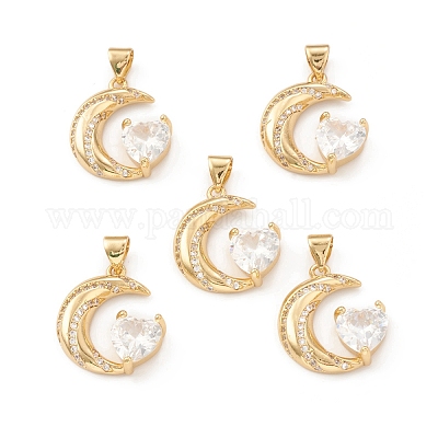 Кулоны из экологически чистой латуни с микропаве и кубическим цирконием KK-I698-12G-1