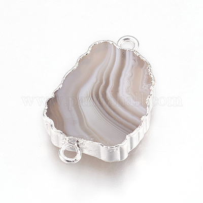 Соединители звеньев натурального агата G-E493-H02-S-1