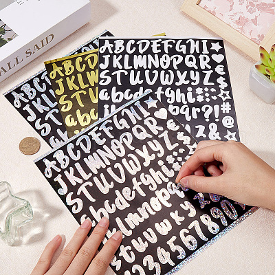 Наборы лазерных наклеек с буквами из ПВХ DIY-WH20010-21-1