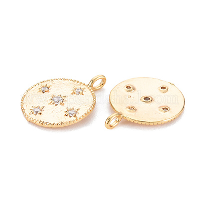 Латунные микропаве прозрачные подвески с фианитом KK-S356-541G-NF-1