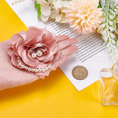 1шт полиэстеровая брошь-цветок JEWB-ME0001-11B-1