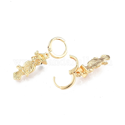 Фурнитура для сережек с подвеской в форме совы из латуни KK-N216-551-1