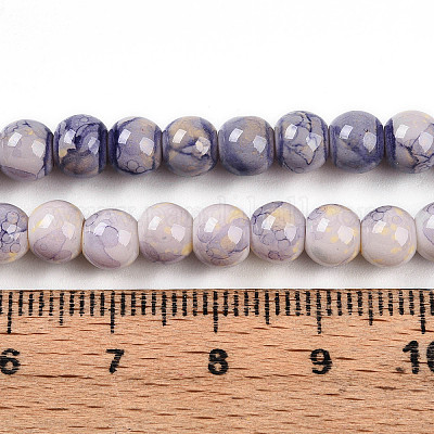 Выпечка окрашенные стеклянные бусины пряди X-DGLA-N003-6mm-C08-1