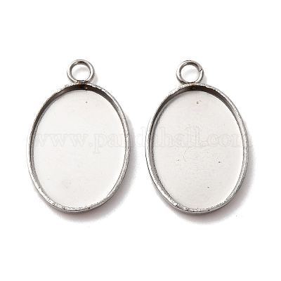 Оправы для подвесок из нержавеющей стали 304 в виде кабошонов STAS-D379-07P-1