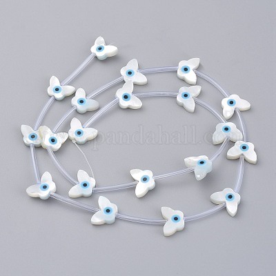 Натуральные белые бусины из перламутровых ракушек SSHEL-L018-011-1