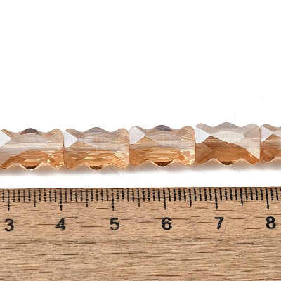 Стеклянные бусины с гальваническим покрытием  EGLA-L045-F-PL04-1