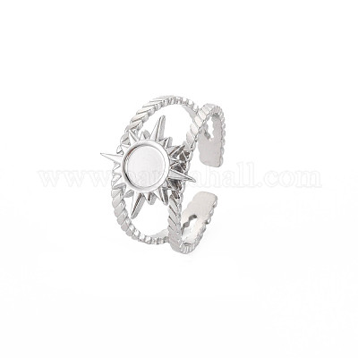 201 нержавеющая сталь открытый манжетный палец оправа эмалированная STAS-S119-159B-P-1