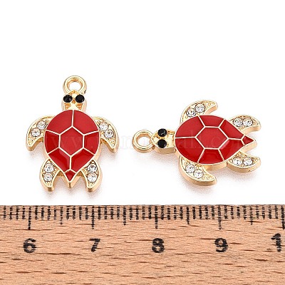Rhinestone сплава и эмали подвески PALLOY-T092-40G-03-1