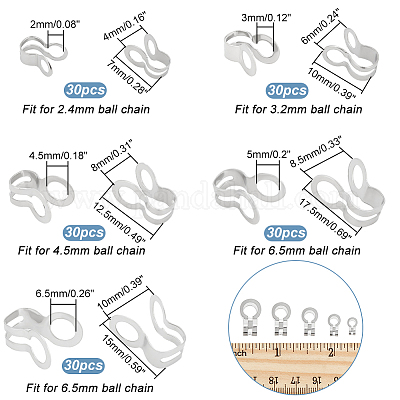 150 шт. 5 соединителя шариковой цепи из нержавеющей стали 304 STAS-NB0001-73-1