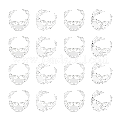 30 шт. латунные филигранные открытые манжетные кольца-хвостовики KK-UN0001-90-1