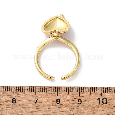 Латунные эмалевые открытые манжеты для женщин RJEW-U057-14A-G-1