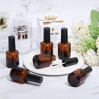 Стеклянная пустая бутылка лака для ногтей MRMJ-WH0095-02-1