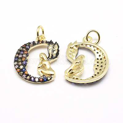 Латунные микро проложить класса AAA кубического циркония подвески ZIRC-P072-07G-NR-1