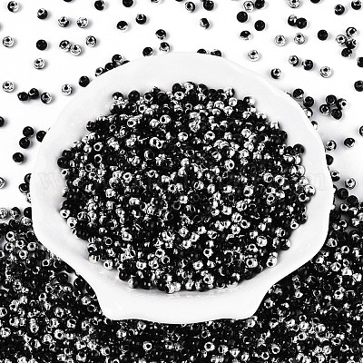 6/0 полупокрытая стеклянная бусина SEED-N008-04B-1