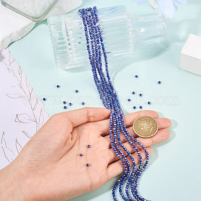 10 нити непрозрачных стеклянных бусин нити GLAA-BW0001-01-1