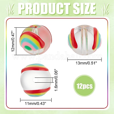 12 шт. Прозрачные стеклянные бусины GGLA-PH0001-59-1