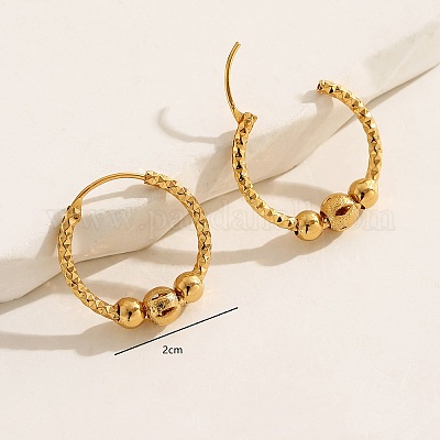 Латунные круглые серьги-кольца для женщин QH7304-1