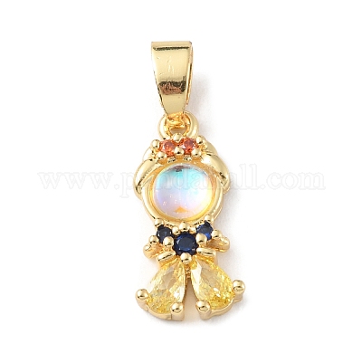 Латунные микро проложить кубического циркония подвески KK-P233-03G-1