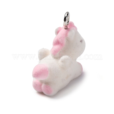 Подвески из флокированной смолы анима с платиновой железной петлей FIND-S001-13C-1