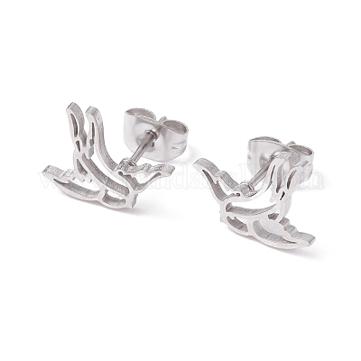 Не тускнеющие серьги-гвоздики в форме ласточки из нержавеющей стали 304 для женщин EJEW-Z017-12P-1
