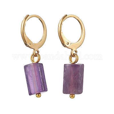 3 пара серег из нержавеющей стали 304 с натуральными камнями и застежкой-русиком EJEW-JE06527-02-1