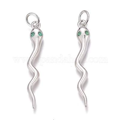 Латунные микро-паве зеленые кубические циркониевые подвески ZIRC-O035-27P-1