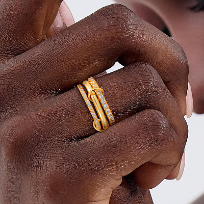 Латунные микро проложить пальцев кольца кубического циркония FS-WG6545E-18-1