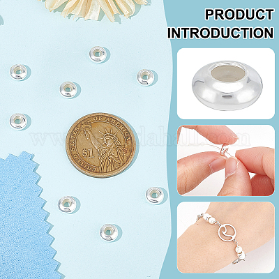 8 шт. 925 бусины-разделители из стерлингового серебра STER-BC0001-78-1