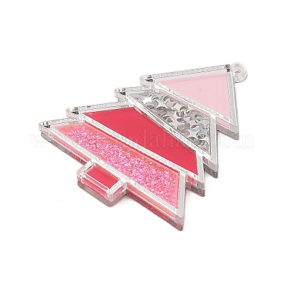 Рождественские тематические непрозрачные акриловые большие подвески с принтом SACR-S034-14A-1