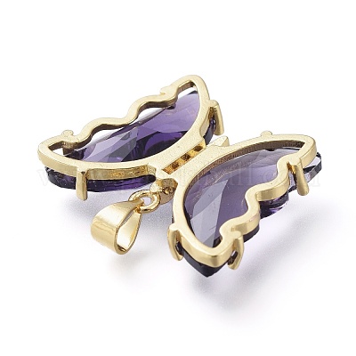 Латунные микропаве прозрачные подвески с фианитом ZIRC-P079-A01-06-1