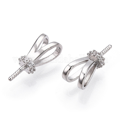 925 стержень из стерлингового серебра с родиевым покрытием и микропаве из кубического циркония STER-T004-54P-1