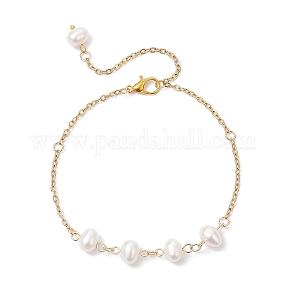 Браслеты из натурального культивированного пресноводного жемчуга BJEW-JB12505-1