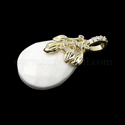 Подвески в форме капли из натуральных смешанных драгоценных камней KK-D021-03G-1